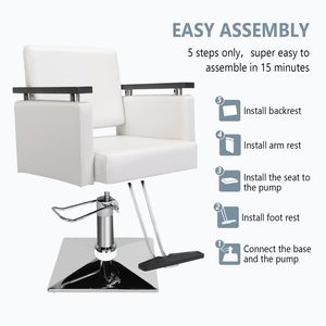 Sillón de Barbería Comercial Moderno, de Cuero Sintético, con Bomba Hidráulica, Resistente, para Salón de Belleza y Barbería - Product Image 2