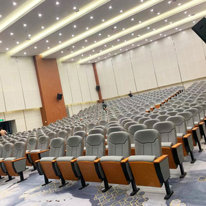 เก้าอี้โรงละคร Manwa Expo รุ่น Hb652 สีเทา ไม้บีช โครงแบบสองแถว พร้อมที่วางแขน สำหรับห้องบรรยายและห้องประชุม - Product Image 1