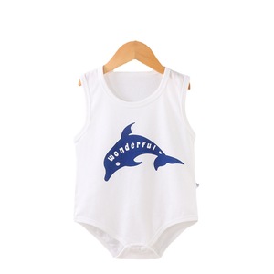 2024 tutina per <span class=keywords><strong>neonato</strong></span> vestiti estivi senza maniche <span class=keywords><strong>body</strong></span> a triangolo 100% cotone con chiusura a bottone gilet Casual - Product Image 5