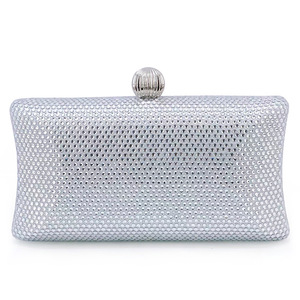 Shiny Diamonds Handbag for Women Dress <b>Wedding</b> Lady Elegant Portable Purse New Silver Evening <b>Clutch</b> Bag - Product Image 1