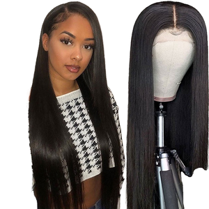 Parrucca 13X4 in vero capello brasiliano Remy HD Lace Front da donna, con capelli lisci e leggermente mossi, lunghi, pre-strappati, colore naturale, frontale Skinline scuro - Product Image 4