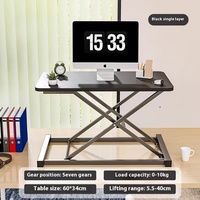 Comptoirs de bureau d'ordinateur réglable pneumatique moderne dessus de table surélevé panneau de table pliant debout pour ordinateur portable Style bois