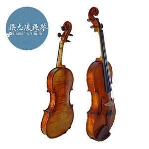 Violon artisanal en bois massif, table en épicéa russe, dos en érable roumain, touche en ébène, finition vernie, pour débutants et étudiants - Product Image 1