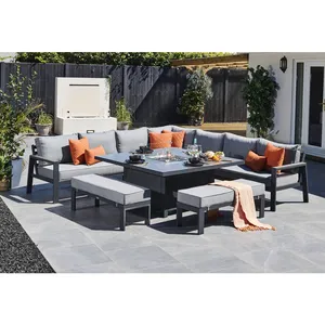Audu Luxe Sectional Sofa Aluminium Outdoor Bankstel Loungeset Tuinmeubelset