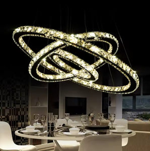 Hanging Lamp Black Modern <b>Large</b> Ring Circle Long Glass Ball Pendant <b>Light</b> Long Stair for Stairways - Product Image 2