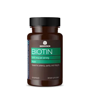Cápsulas de vegan biotin, venda quente de cápsulas para cabelo, unhas e suplemento saudável, com vitamina c, ácido hialurônico