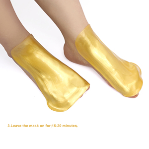 Gold Pedicure Set Gold 24K Luxury Pedicure Collagen <strong>Moisturizing</strong> Nourishing Organic Perforated Toe Tips Collagen <strong>Socks</strong> - Product Image 3