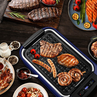 Grill électrique sans fumée à contrôle de température, portable, pour intérieur/extérieur, avec prise US, pour usage domestique et hôtelier