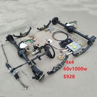 Châssis de voiture électrique, camion, VTT, UTV, buggy avec moteur, 3KW/5KW/10KW/16KW, 2 moteurs, 4x4, 4 roues motrices, ensemble complet d'essieux avant et arrière pour voiturette de golf