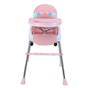 Silla de alimentación de patas altas para bebé con trona ajustable de seguridad Silla de bebé y mesa para alimentación
