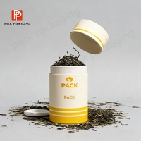 Emballage en tube de papier kraft de qualité alimentaire personnalisé, hermétique, biodégradable, boîte cylindrique en carton recyclé pour café et thé