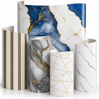 Papier peint auto-adhésif en marbre gris blanc or de 1 mm, feuilles IXPE de 1,2 x 3 m pour les murs décoratifs des chambres d'hôtel