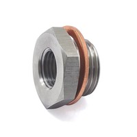 Adaptor Filter Bahan Bakar Universal M18*1.5 Ke M12*1.25 Sambungan Berulir Baja Tahan Karat Mesin CNC Presisi Tinggi dengan Gasket Tembaga