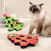 Jouet Puzzle Interactif pour Animaux de Compagnie en Forme de Sapin de Noël, Distributeur Lent de Friandises pour Chiens et Chats, Jouet d'Enrichissement