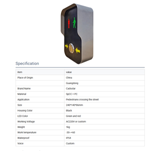 Botón de Semáforo LED Inteligente Recargable de Aluminio Personalizable de 220V, Impermeable IP54, para Seguridad Vial - Product Image 4