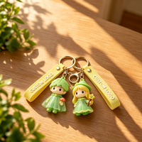 Porte-clés personnalisé en PVC 3D, figurine de conte de fées, prince et sorcière, avec sangle, pour cadeaux promotionnels