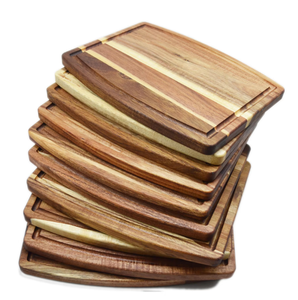 Petite planche à découper en bois d'acacia incurvée planche à découper de cuisine Durable légère pour la cuisine à domicile et la préparation des aliments - Product Image 5