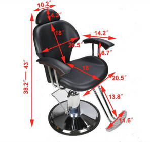 Silla de peluquería, silla para estilizar el cabello, silla especial para salones de belleza, plegable, ajustable y giratoria - Product Image 6