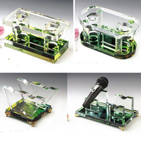 OEM / ODM artisanat cadeaux brillant KTV support de microphone de haute qualité musique cristal brosse support verre bureau papier support