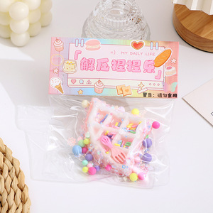 Ultra Soft Portable Office Decor Kids Toy Waffle Cake Design Foodie <b>Squishy</b> Stress Relief Toy Available Stock Made of Silicone - Product Image 2