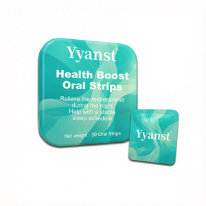 Bandes buccales botaniques dissolvables, 30 bandes, motif vague fluide turquoise, boîte métallique carrée, sachets individuels, OEM, marque privée - Product Image 2