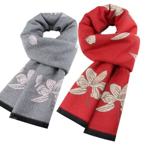 Wholesale Scarf female mother winter warm pink everything ladies gift scarf Grandma festive red scarf