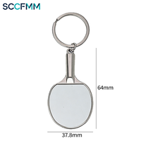 Porte-clés numérique par sublimation SCCFMM, mignon, en alliage de zinc léger, pour tennis de table, football, voiture, sac à dos, sac à main