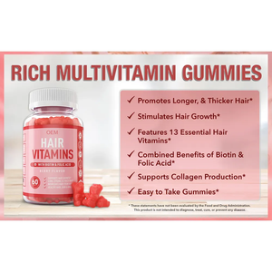 โรงงานผลิตวิตามินกัมมี่สำหรับผม เล็บ และผิวหนัง สูตรไบโอตินและกรดโฟลิก รับผลิตแบบ OEM/ODM และฉลากสินค้าส่วนตัว - Product Image 5