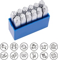 12 timbres en métal de conception d'horoscope (6mm 1/4 ") timbres de poinçon en métal d'animal de zodiaque pour l'estampage en bois de cuir de bijoux