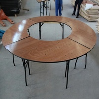 Tables de banquet pliantes en bois en forme de serpent en S, demi-lune, pour événements et fêtes