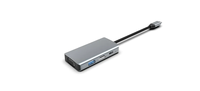 Base de Conexión para Laptop 4 en 1 USB-C Metálica con VGA 2.0, USB 3.0, Carga PD de 100W y Enchufes EU/US en Stock
