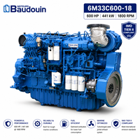 Moteur diesel marin SCDC Baudouin 6M33C600-18, 600 CV, 441 kW, 1800 tr/min, norme IMO Tier II, pour propulsion de bateaux VESSEL.