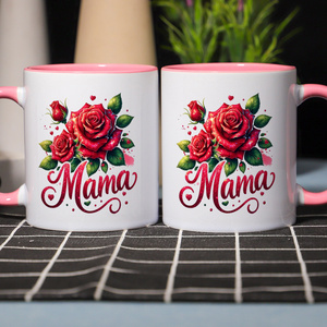 Nouvelle <span class=keywords><strong>tasse</strong></span> à café en céramique Diytree motif de fleurs rouges cadeau de fête des mères anniversaire Rose <span class=keywords><strong>tasse</strong></span> pour les nouvelles mères et grands-mères - Product Image 6