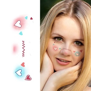 Adesivi creativi simpatici per il viso atmosfera festiva Stencil Stencil usa e getta temporaneo tatuaggio finto per il viso Body Art - Product Image 4