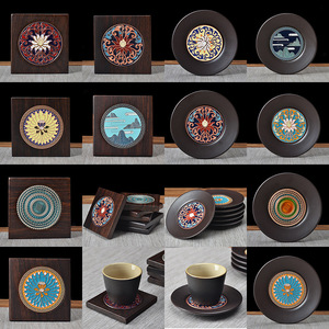 Sous-verre en bakélite cloisonné, résistant à la chaleur, rond, pour accessoires de service à thé - Product Image 5