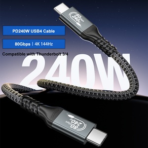Ult-đoàn kết usb4 e-mark chip 1m USBC để USBC sạc Cáp USB C 4 240W truyền dữ liệu với CE ROHS tương thích <span class=keywords><strong>Thunderbolt</strong></span> 3/4 - Product Image 1