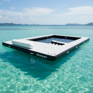 <span class=keywords><strong>Piscine</strong></span> gonflable aquatique <span class=keywords><strong>avec</strong></span> filet pour l'été, plateforme flottante pour yacht, île flottante personnalisée, <span class=keywords><strong>piscine</strong></span> en PVC - Product Image 2