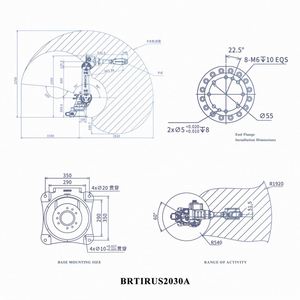 BRTIRUS2030A Borunte Cobot 30 kg de charge utile, certification CE, 6 axes, haute précision, soudage, intégration facile, doté d'un nouveau bras robotisé - Product Image 3