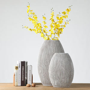 Gran Vaso Nordic Stile di Nuovo Disegno Polyresin Piatto Impresso <span class=keywords><strong>Ovale</strong></span> Vaso Pianta - Product Image 2