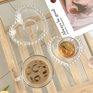 Bicchieri a forma di cuore set di tazze e piatti da caffè bicchiere da caffè bere caffè tazza da tè e piattini per tè pomeridiano set da <span class=keywords><strong>latte</strong></span> - Product Image 2