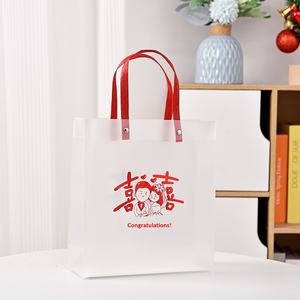 Embalagem de Doces para Casamento, Presente de Retorno, Bolsa Plástica Transparente Vermelha, Presente de Aniversário para Damas de Honra, China - Product Image 3