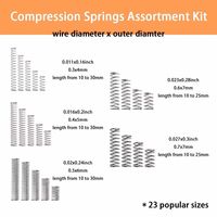 Kit de ressorts de compression en acier inoxydable SUS 304 Guanglei 300 pièces, couleur argent, modèle CS-100 pour meubles et bricolage