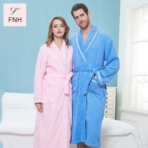 <span class=keywords><strong>Accappatoio</strong></span> da Hotel in Spugna <span class=keywords><strong>100</strong></span>% <span class=keywords><strong>Cotone</strong></span> Assorbente per Donna e <span class=keywords><strong>Uomo</strong></span>, Camicia da Notte a Maniche Lunghe per Autunno Inverno Primavera - Product Image 2