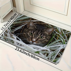 Alfombra Plana 2D <span class=keywords><strong>de</strong></span> Tierra <span class=keywords><strong>de</strong></span> Diatomeas, Diseño Gato Escondido en la Hierba, Tapete para Sala <span class=keywords><strong>de</strong></span> E-Sports, Alfombra <span class=keywords><strong>de</strong></span> Baño, Tapete <span class=keywords><strong>de</strong></span> Cocina - Product Image 2
