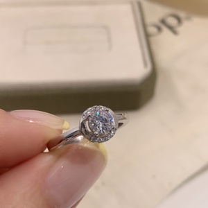 Cincin pola geometris zirkon perak Sterling 925 wanita, Perhiasan halus untuk hadiah pesta atau pernikahan hari jadi pertunangan
