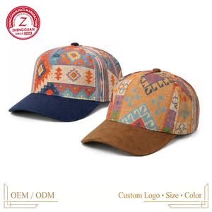 Gorra de Béisbol de Lujo con Tejido Brocado Jacquard, Diseño Étnico de 5 Paneles, Visera de Gamuza, Ajustable, Estilo Vintage - Product Image 2