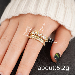 Anillo Geométrico Clásico de Latón para Mujer, Joyería Elegante para el Dedo, Accesorio de Moda para Fiestas y Uso Diario - Product Image 5