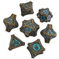 Jeu de dés multi-faces en alliage de zinc pour TRPG, D&D, Cthulhu, COC et jeux de société - Dés à angle droit D6/D20