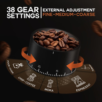 Moulin à café électrique intelligent Mini SS Core, 38 niveaux de réglage, haute performance, rechargeable, pour les voyages