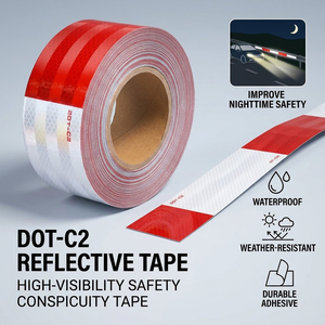 เทปสะท้อนแสง DOT-C2 โซลูชันเพื่อความปลอดภัยที่มองเห็นได้ชัดเจนสำหรับยานพาหนะ ทางเดิน ท่าเทียบท่าเรือ การทำเครื่องหมายอันตรายในสถานที่ทำงาน โกดังสินค้า - Product Image 2